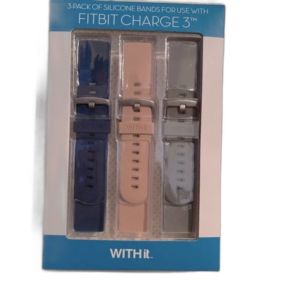 WITHit 3 pack silicone Band for FITBIT charge 3